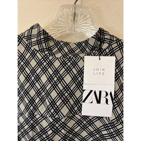 Zara Black And Tan Women’s Blouse Size Small NWT - Picture 2 of 6